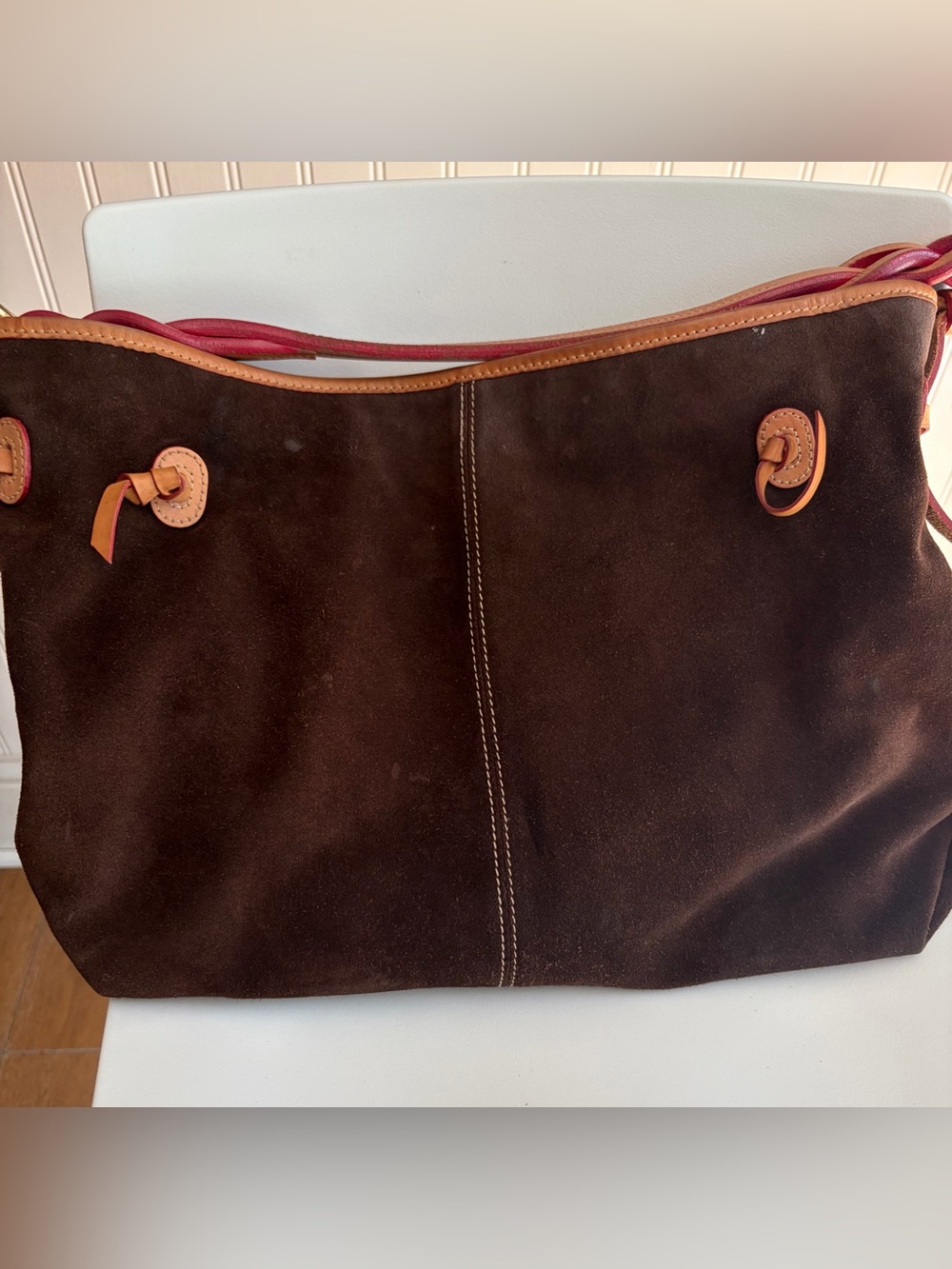 Dooney & Bourke Suede Tote - Picture 2 of 8